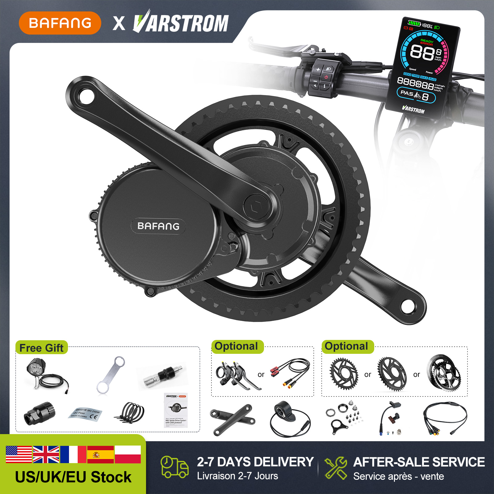 [Stok AS] BAFANG 48V 500W 750W - Side Hung Mid Drive Motor Kit ulasan dan harga