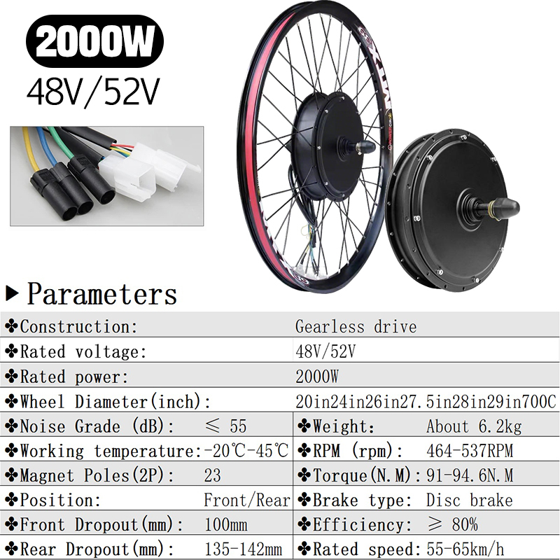 Kit Konversi E-Bike 72V 5000W  - 5000W Hub Motor Kit 72V ulasan dan harga