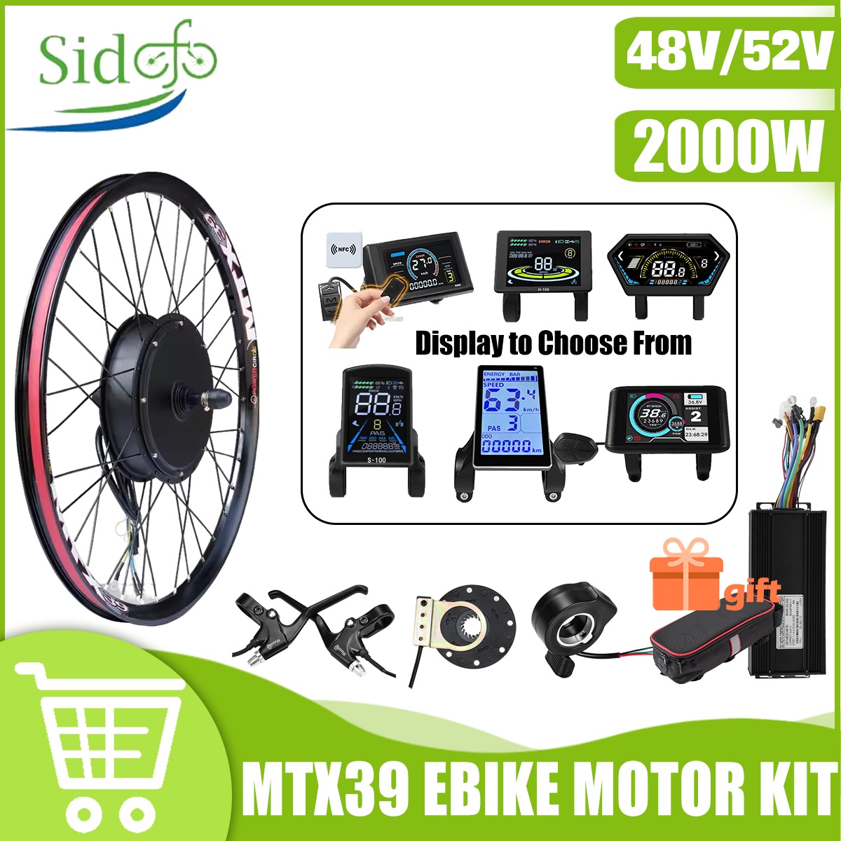 Kit Konversi Sepeda Listrik Mo - Gearless Hub Motor Conversion Kit 2000W With Display ulasan dan harga